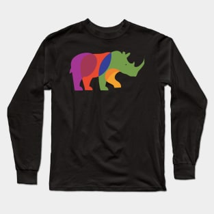 CVHS Multicolor rhino on back, CVHS logo on front Long Sleeve T-Shirt